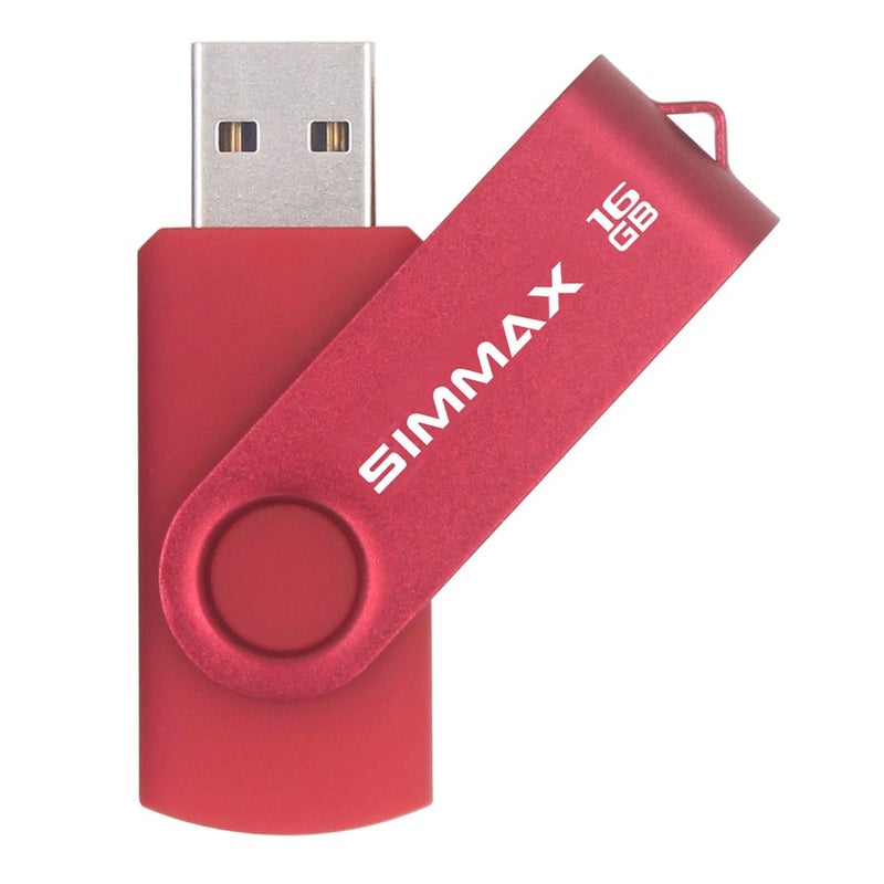 SIMMAX USB Flash Drives 2 Pack 16GB Memory Stick Swivel Design USB 2.0 Flash Drive Thumb Drive Zip Drives (16GB Red Purple) - Image 4